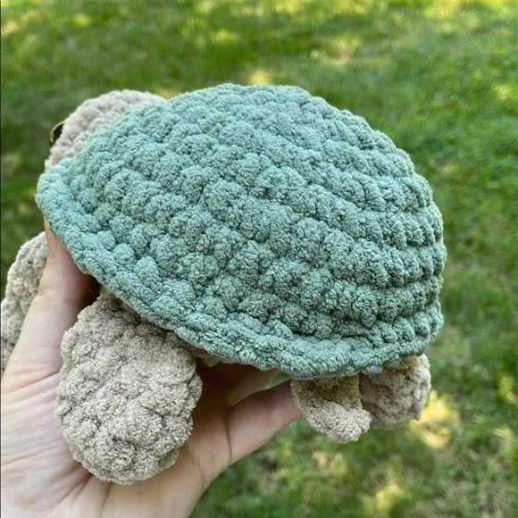 Sea Turtle Stuffie Amigurumi Sea Turtle Plushie Handmade Crochet - Picture 5 of 8